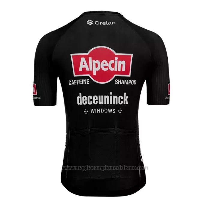 2022 Abbigliamento Ciclismo Alpecin Deceuninck Nero Manica Corta e Salopette